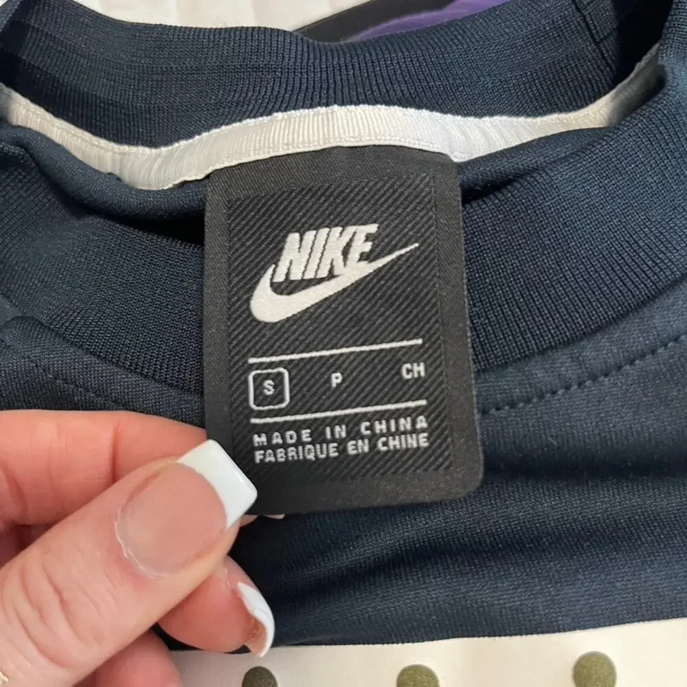 Nike Blue Logo Cropped Sweatshirt Size Small